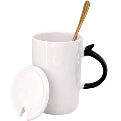 China Wholesale stocked sublimation mug 12 oz. Ceramic Latte Mug With Handle Black Orca Coated Mug for sale