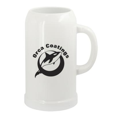 China Sublimation 1L Viable Personalized Ceramic Wheat Beer Mug With Orca Liners Large Beer Stoneware Mug for sale