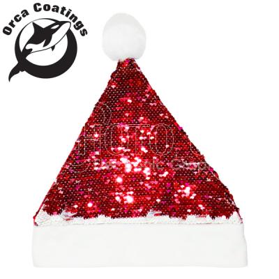 China COMMON Magic Sublimation Flip Sequin Santa Hat Sublimation Masks Flip Sequin Christmas Hat Custom Gifts For Christmas Personalized Hat for sale