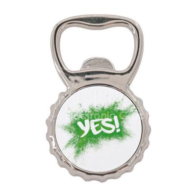 China Sublimation Bottle Stocked Cap Shaped Blank Bottle Opener With Magnet for sale