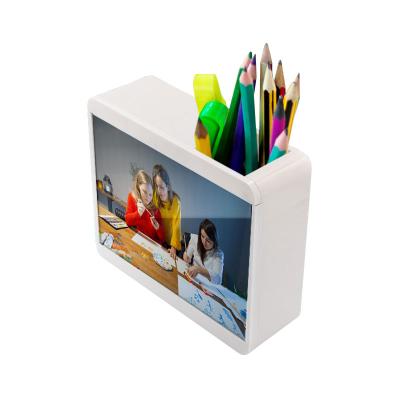 China Pen Holder Personalized Desk Organizer with Custom Photo Frame Pen Holder for sale