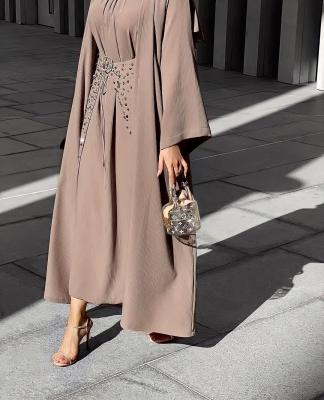 China Fashion Solid Color Middle East Dubai Turkish Abaya Three-Piece Suit Abaya Islamic Muslim Dress Women Muslim Abaya for sale