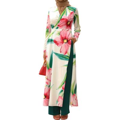 China Two-piece fashion of the new simple two-piece set S-XL Indonesian Malaysian Muslim women printed Southeast Asian style dress for sale