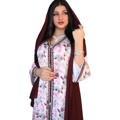 China Fashion nida daily casual formal abaya floral print muslim women fashion abatas muslim casual dress fashion for sale