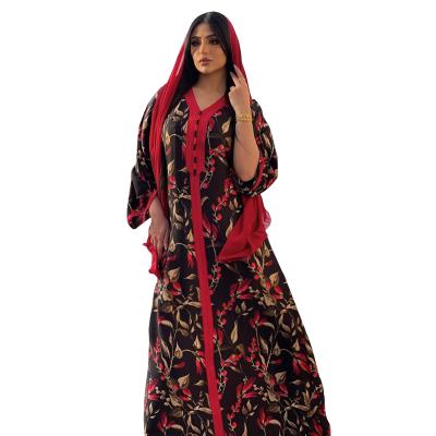 China Modest Muslim Styling Female Print Muslim Long Sleeve Dresses Muslim Clothing Women Dress for sale