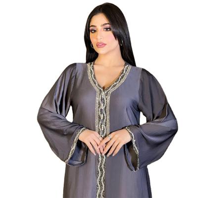 China Champagne Lace Satin Abaya Muslim Muslim Abaya SG6101 for sale