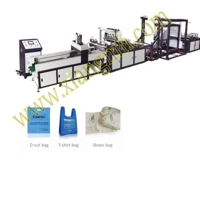 China Hotels 600 Three Functions High Speed ​​Automatic Multi Functional Woven Fabrics D Cutting T Shirt Non Invest Making Bag Machine for sale