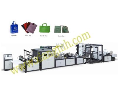 China Hotels 600 High Speed ​​Automatic Multi Functional Four Functions Non Woven Fabrics Handle Box D Cut Shoes Bag Making Machine for sale