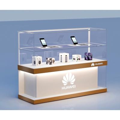 China Custom Morden New Counter Cell Phone Display Cabinet Retail Design for sale