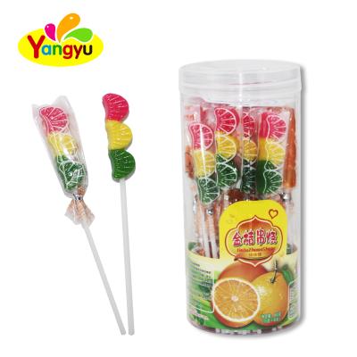 China Natural Halal Sweet Orange String Lollipop for sale