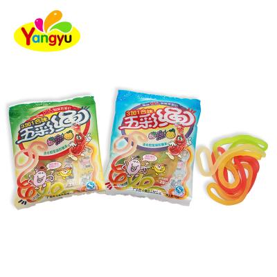 China Natural Sweet Colored Fruit Flavor String Gummy Candy for sale