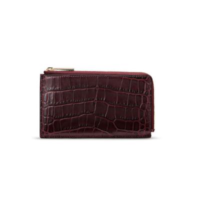 China Wholesale RFID Crocodile Embossed Calf Leather Coins Purse Mini Bag For Women Girls for sale