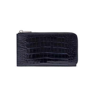 China RFID Crocodile Minimalist Multifunctional Pattern Pocket Genuine Leather Purse For Women for sale