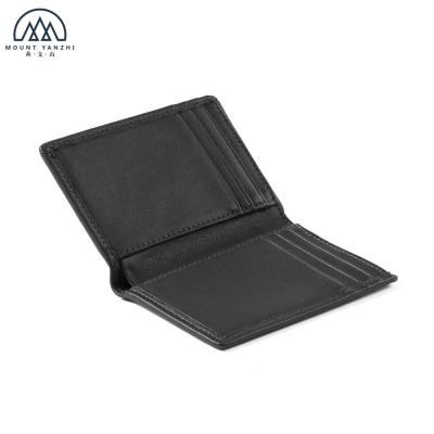 China Classic Vertical Genuine Leather Bifold Genuine Leather Wallet For Man for sale