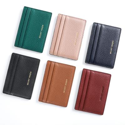 China National Custom Genuine Leather Credit Card Holder Business Wallet Slim ID Card Holder Wallet for sale