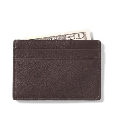 China Multi National Business Credit Card Slots Slim Card Holder Genuine Leather Card Case for sale