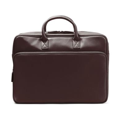 China High quality office business shoulder bag large 100% soft leather laptop handbag for men for sale