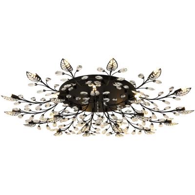 China Antique AR Iron+ Crystal Modern Design Dining Room Decorative Functional Light Led Ceiling Lamp Pendant Lights And Chandelier for sale