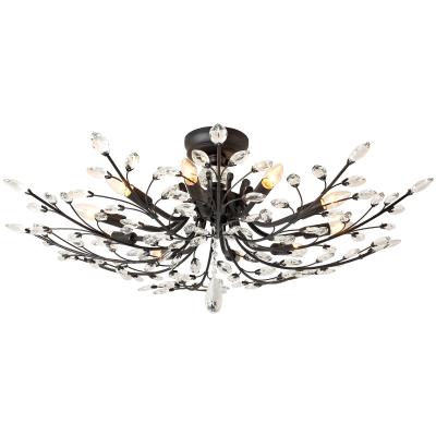 China New Arrival Contemporary Durable Adjustable Diameter Factory Direct Modern Black Rattan Chandelier Lighting Crystal for sale