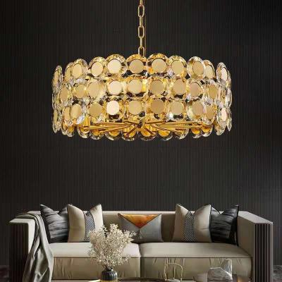 China 2021 Modern High Quality Reasonable Price Round Modern Light Fixture Led Linear Pendant Crystal Chandelier for sale