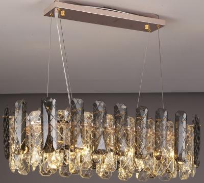 China Contemporary Modern Antique Luxury Crystal Fittings Rectangle Chandelier Supplier China Pendant Light Chandeliers for sale