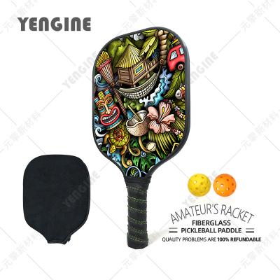 China Cartoon Yengine Fiberglass Sheet Pickleball Paddle Honeycomb Core Pickleball Racket 