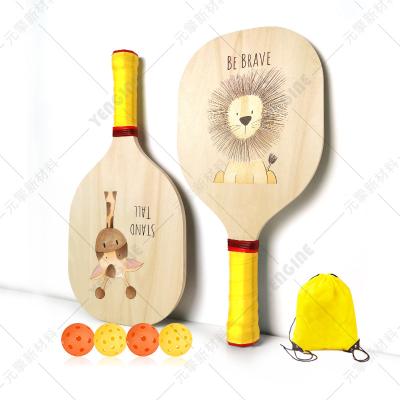 China Yengine Kids Pickleball Paddles Pickleball Rackets 9.2mm Wooden Pickleball Paddles Set 2 Basswood Rackets 4 Balls 1 Bag 1939*2#basswood#rts for sale