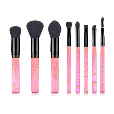 China Angular Blush Cosmetic Brushes 8Pcs Wholesale Beauty Makeup Tools Bling Handle Rosewood Brush Set for sale