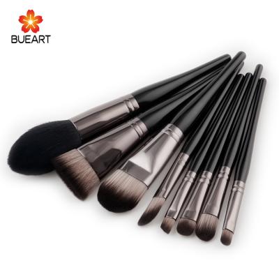 China Angular Blush Cosmetics 8pcs Professional Black Eyeshadow Makeup Brush Set for sale