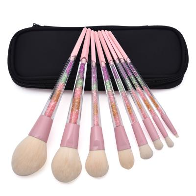 China 2018 New Pretty 8pcs Crystal Make Up Kit Diamond Angular Blush Shape Makeup Brush Set for sale