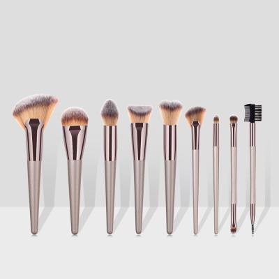 China Angular Blush 2019 Hot Selling Vegan Champagne Gold Makeup Brush 10pcs Pincel Maquiagem Make Up Brushes Beauty Make For Artist for sale