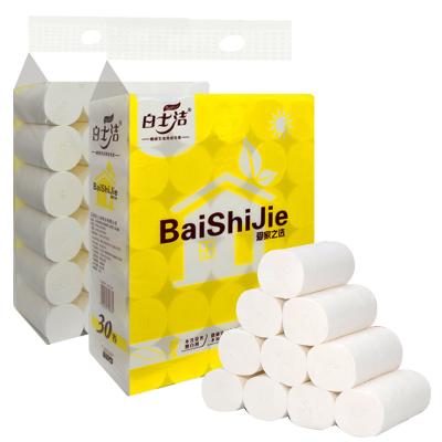 China Suitable for mother and baby factory wholesale Bai Shijie Love Home Series 30 Rolls of wood pulp rolling paper for sale