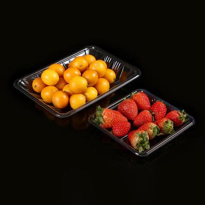 China Wholesale Custom Disposable Plastic Food Container Buckle Stackable PET Blister Fruit Fruit Packing Plastic Serving Tray for sale