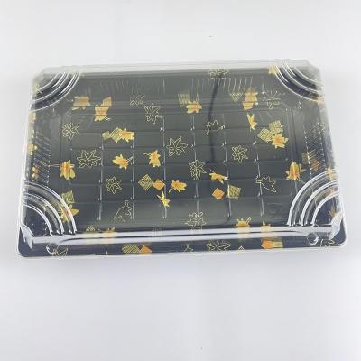 China Custom Thickened Pressure Resistance Disposable Biodegradable Plastic Take Away Sushi Making Packaging Tray Box for sale