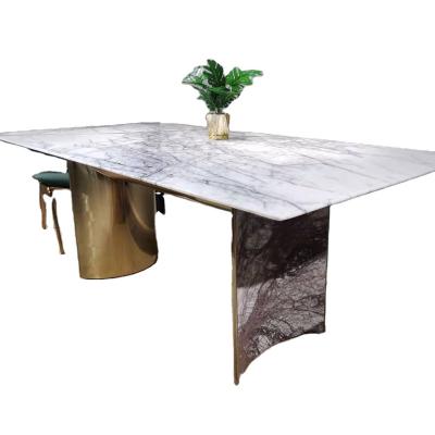 China Large Furniture Marble Modern Home Dining Table Rectangular Living Room Dining Table for sale