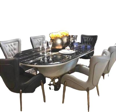 China Modern New Design European Antique Style Round Dining Table Modern Black Dining Table for sale