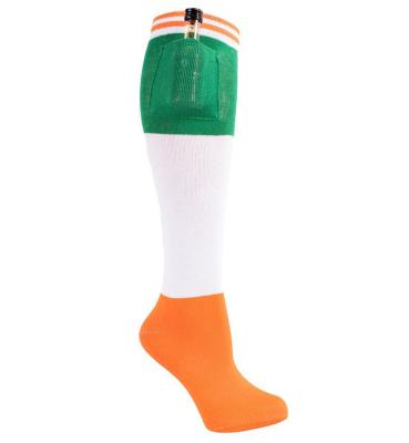 China AJ 19169 Custom Cute Antibacterial Stripes Women's Modal Flag Pattern Knee High Cards Coin Cotton Pocket Socks for sale