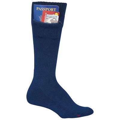 China High Quality AJ 19197 Cushion Custom Safety Hidden Pocket Zipper Royal Blue Crew Antibacterial Increasing Socks For Men for sale