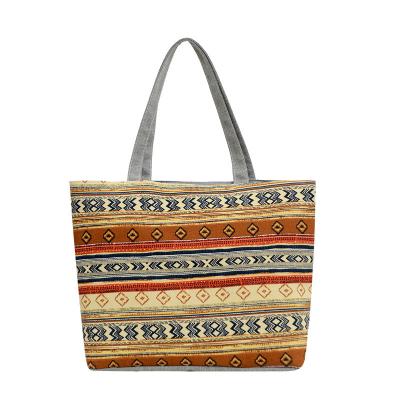 China Shopping bag nretro printed literary single women's new large shoulder bag tote fashion handbag canvas bag for sale