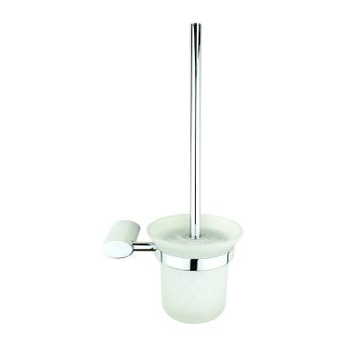 China Factory Supply Contemporary Bathroom Accessories Cleaning Aluminum White Household Toilet Brush And Holder for sale