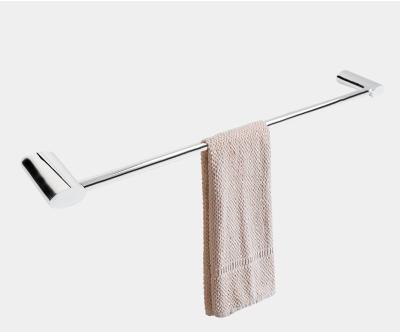 China 18024 Modern Silver Color Round Smooth Zinc Alloy Wall Mounted Dish Single Towel Rack For Bathroom for sale