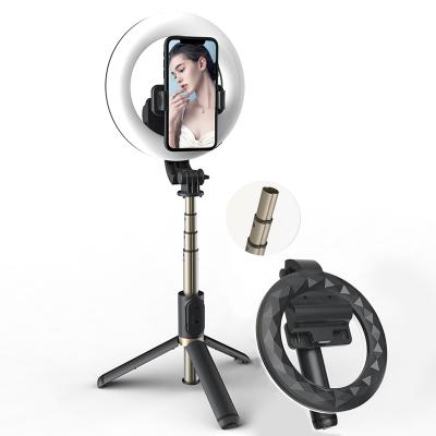 China Fold Multifunctional Ripoint Q07 Selfie Stick Light Tripod With Filling Ring Light for sale