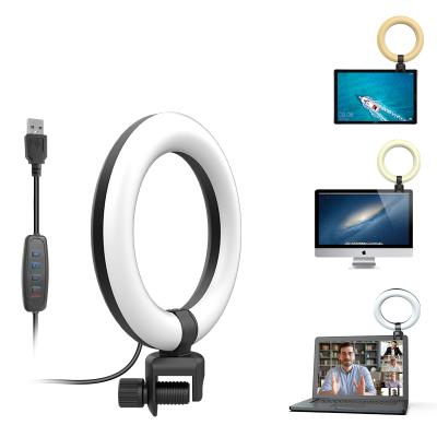 China Mini Selfie Fill Ring Light for Desktop Youtube Laptop, Video Conference Lighting Ring Lamp kit for sale