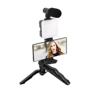 China Mini Free Sample Video Mobile Phone Vlog Live Stream Vlogging Kit With Mic And Light for sale