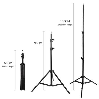 China PORTABLE 1.6M Aluminum Tripod For Studio LED Ring Light Stand Photography Light for sale