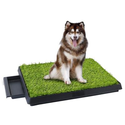 China Viable Dog Grass Pad with Tray, Puppy Potty Training Grass, Portable Indoor Outdoor Pet Toilet Dog Potty for sale