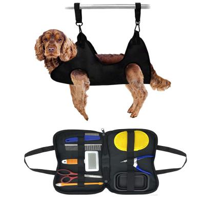 China Custom Viable Soft Harness Aid Cat Dog Pet Grooming Hammock Set Dog Nail Trimmer Harness for sale