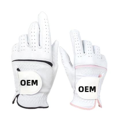 China Eastinear OEM ODM Indonesia Breathable White Soft Full Color Golf Glove Sheep Skin Snow Leather Grip Anti-Slip Wear Premium Golf Gloves for sale