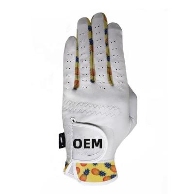 China Breathable Eastinear OEM ODM Premium Feel Synthetic Leather Golf Gloves Custom Leather Youth Golf Gloves Logo Color Fingers and Thumb for sale