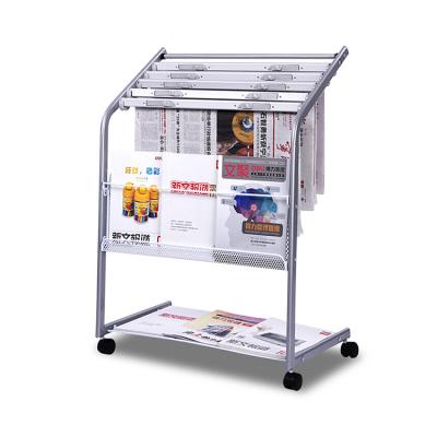 China Metal Foldable High Quality Floor Shelf Rack Multi-Layer Metal Display Magazine Rack for sale